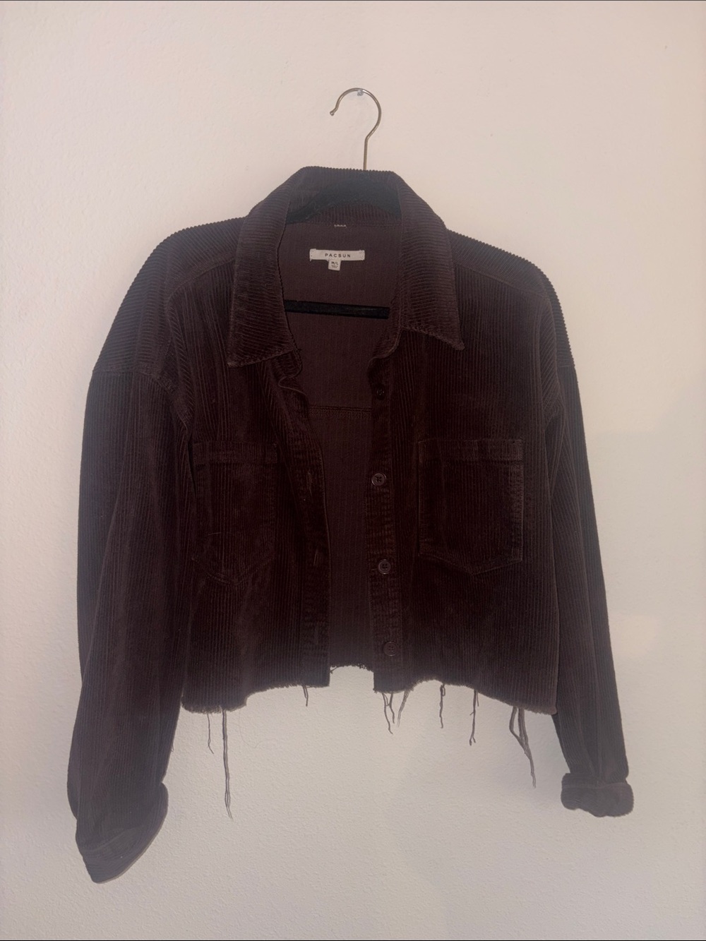 Dark Brown Cropped Corduroy Jacket Size M/L